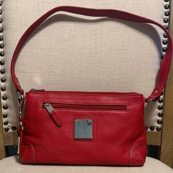 Tignanello Handbags - Tignanello Red Pebbled Leather Shoulder Bag